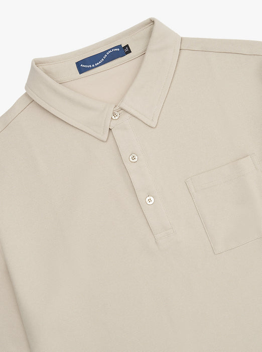 3 Button Pocket Polo - Beige