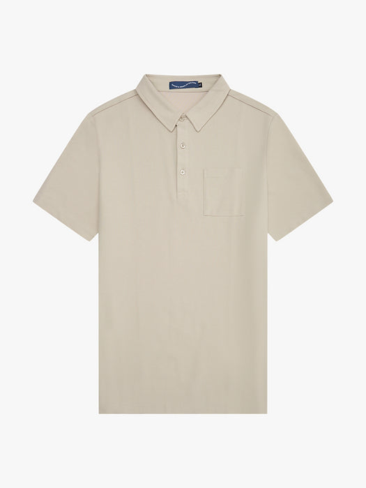 3 Button Pocket Polo - Beige