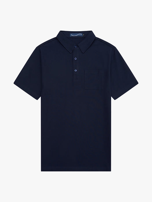 3 Button Pocket Polo - Navy