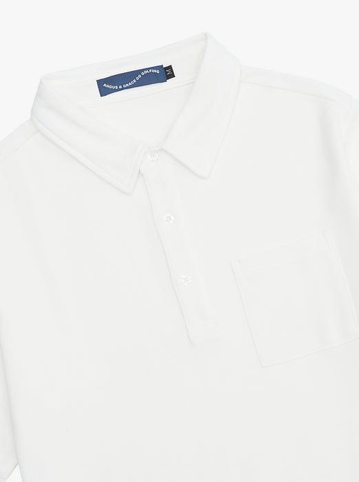 3 Button Pocket Polo - Off White