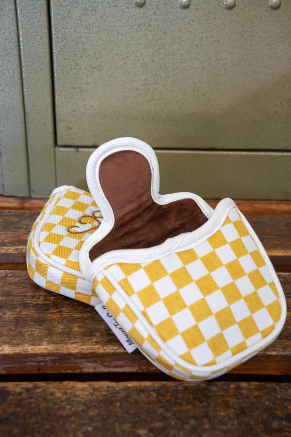 Putter Headcover - Mustard Checkered