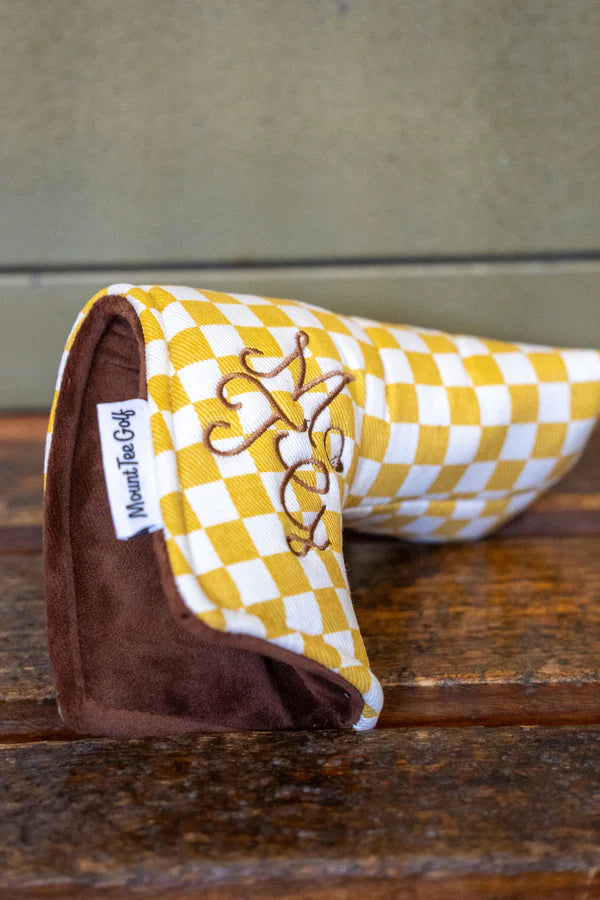 Putter Headcover - Mustard Checkered