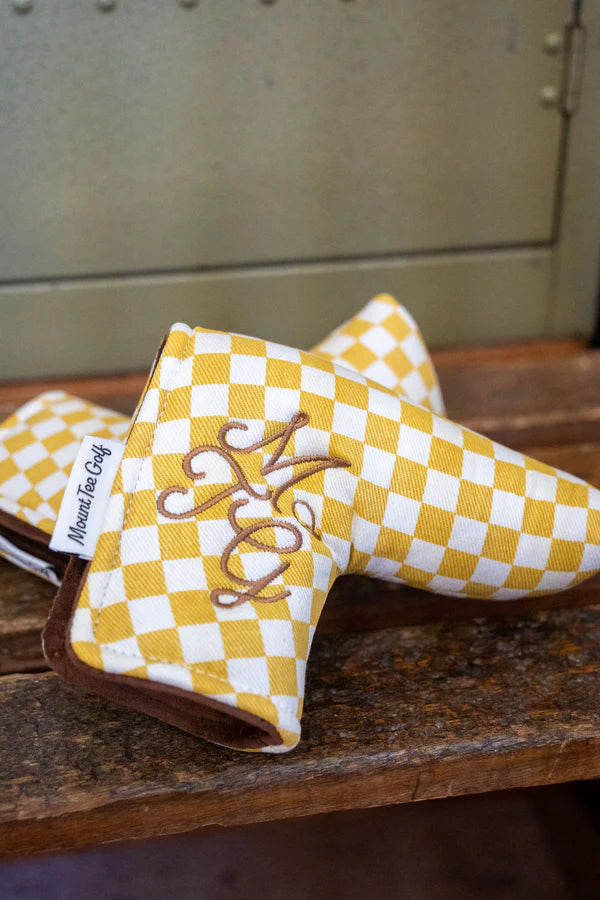 Putter Headcover - Mustard Checkered