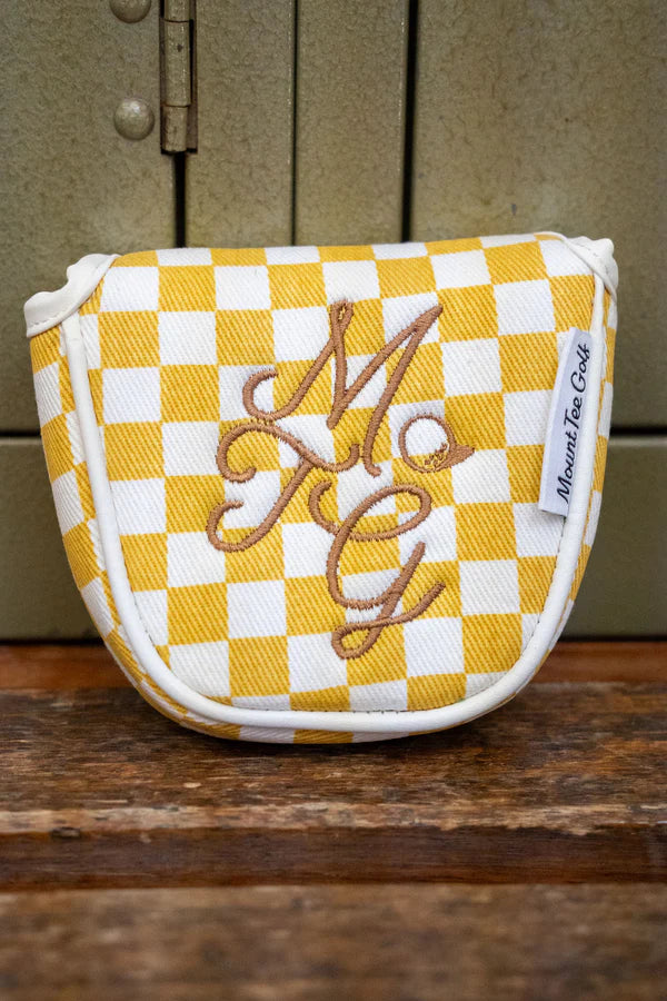 Putter Headcover - Mustard Checkered