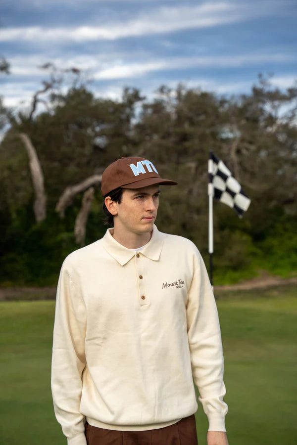 Woodlands Knit Polo Long Sleeve - Sand