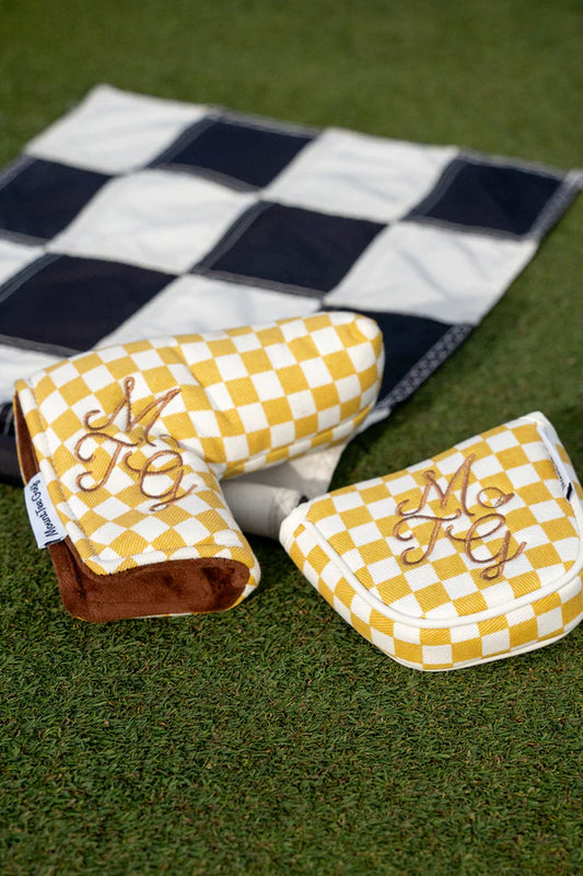 Putter Headcover - Mustard Checkered