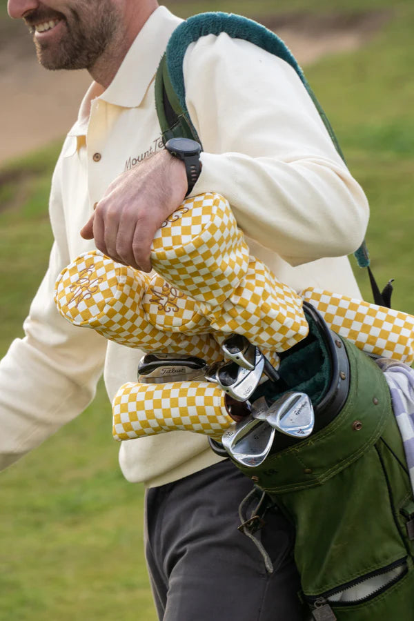 3 Wood Headcover - Mustard Checkered